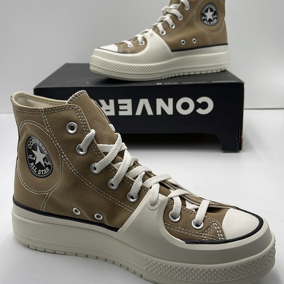 Converse Men’s CTAS CONSTRUCT HI ROASTED/BLACK/EGRET A03876C Platforms Sneakers - Picture 14 of 16